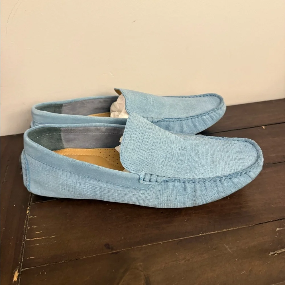 Nordstrom Men’s Light Blue Textured Loafers Slip On Driving Shoes Size 11.5 M